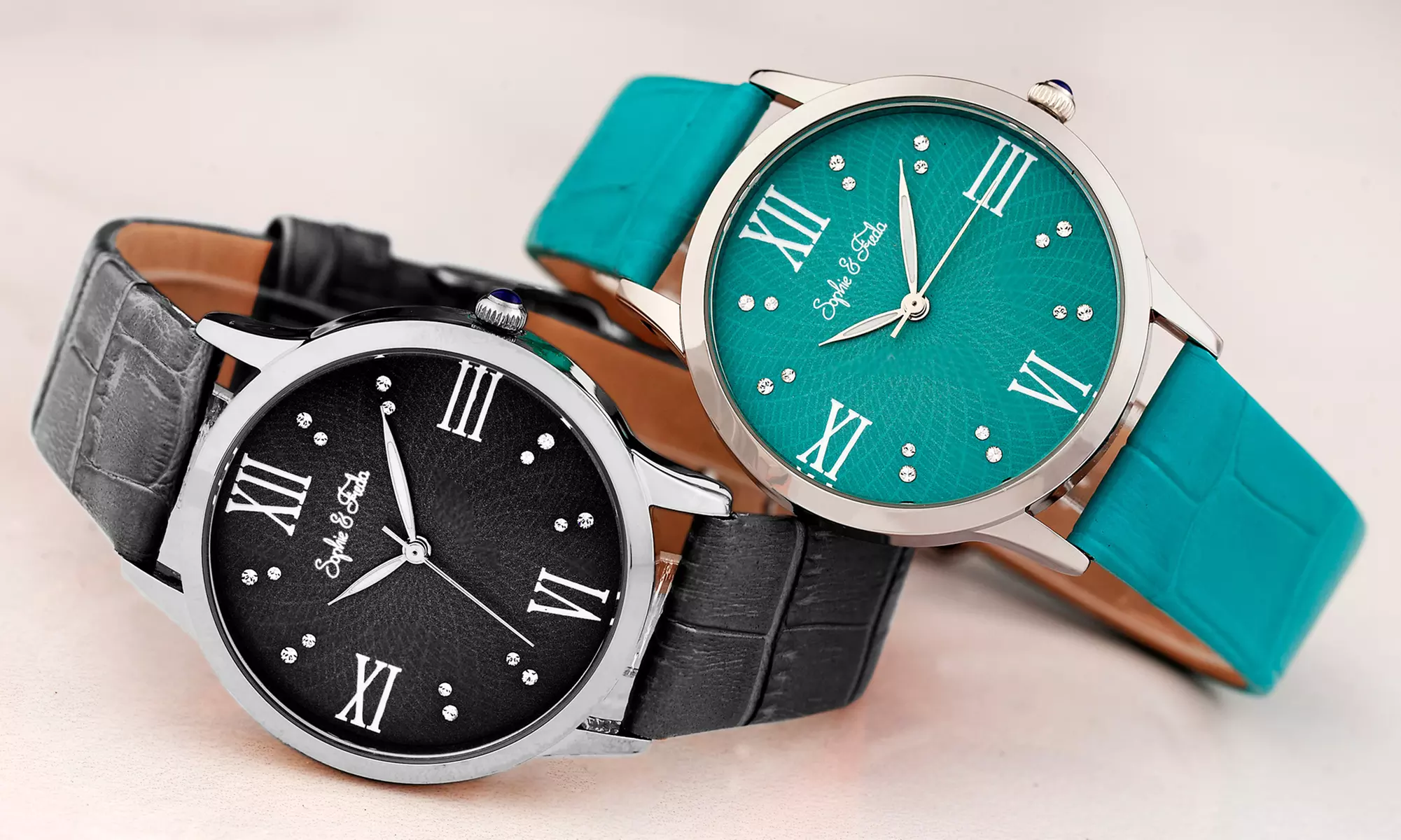 Montre Sophie & Freda "Sonoma" en cuir, ornée de cristaux Swarovski® - Primary Image