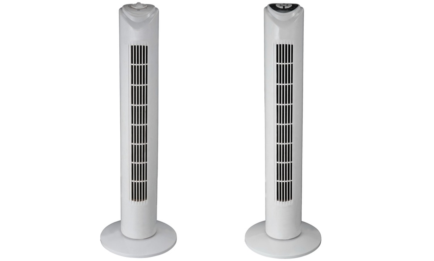 Image 1: Oscillating Tower Fan