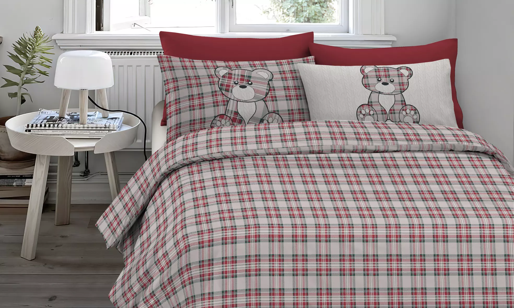 Flanell-Bettwäsche-Set mit winterlichem Motiv