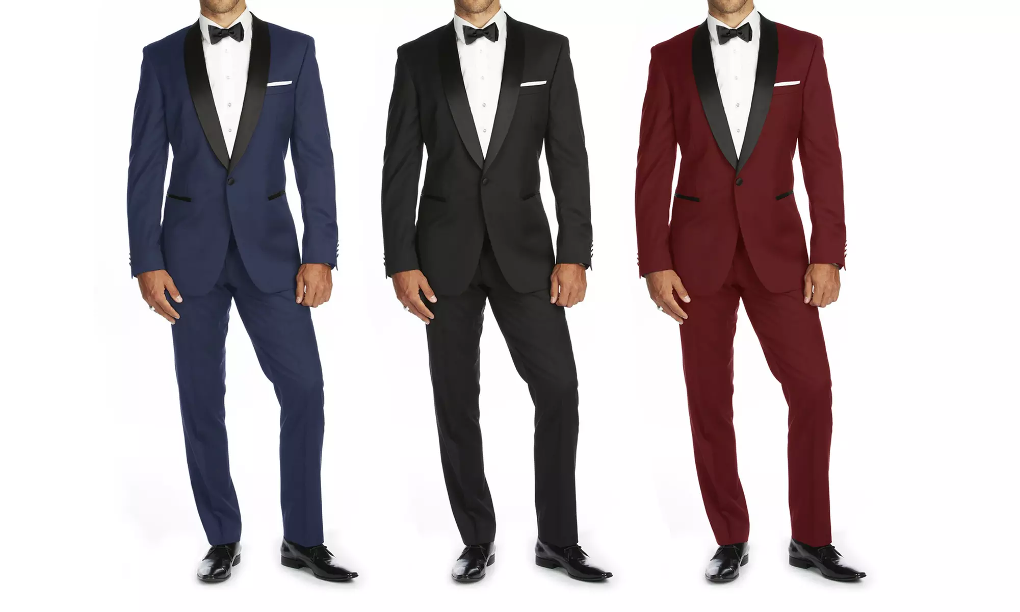 Braveman Men's Shawl-Lapel Runway Tuxedo with Bow Tie - Primary Image