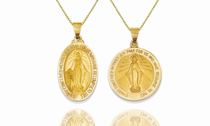 mama mary gold pendant