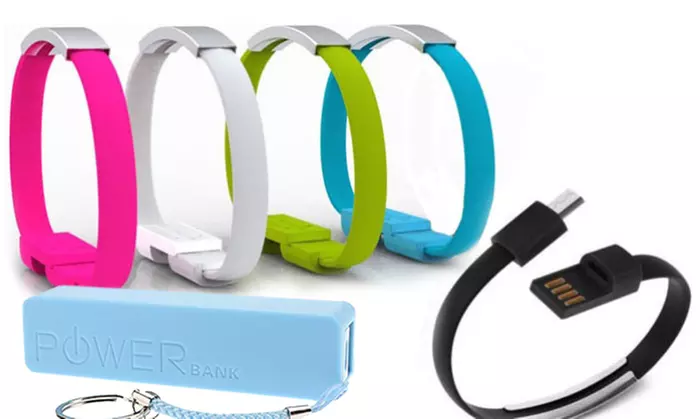 Bracelet-chargeur pour iPhone et Smartphones Android/USB avec batterie portable powerbank dès 5,99€ (jusqu'à - 76%) - Primary Image