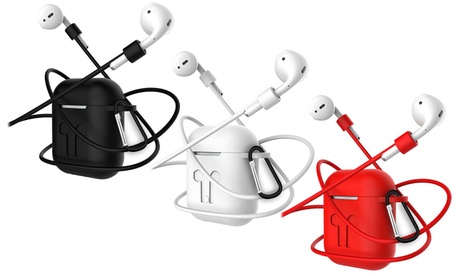 Kit compatibile per AirPods® con custodia, cinturino, supporto per cinturino e copriorecchie