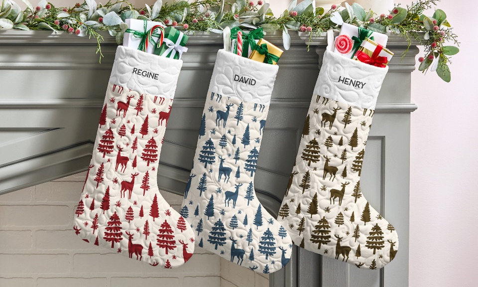 Personalized Quilted Christmas Stockings from Gifts.com (Up to 62% Off)