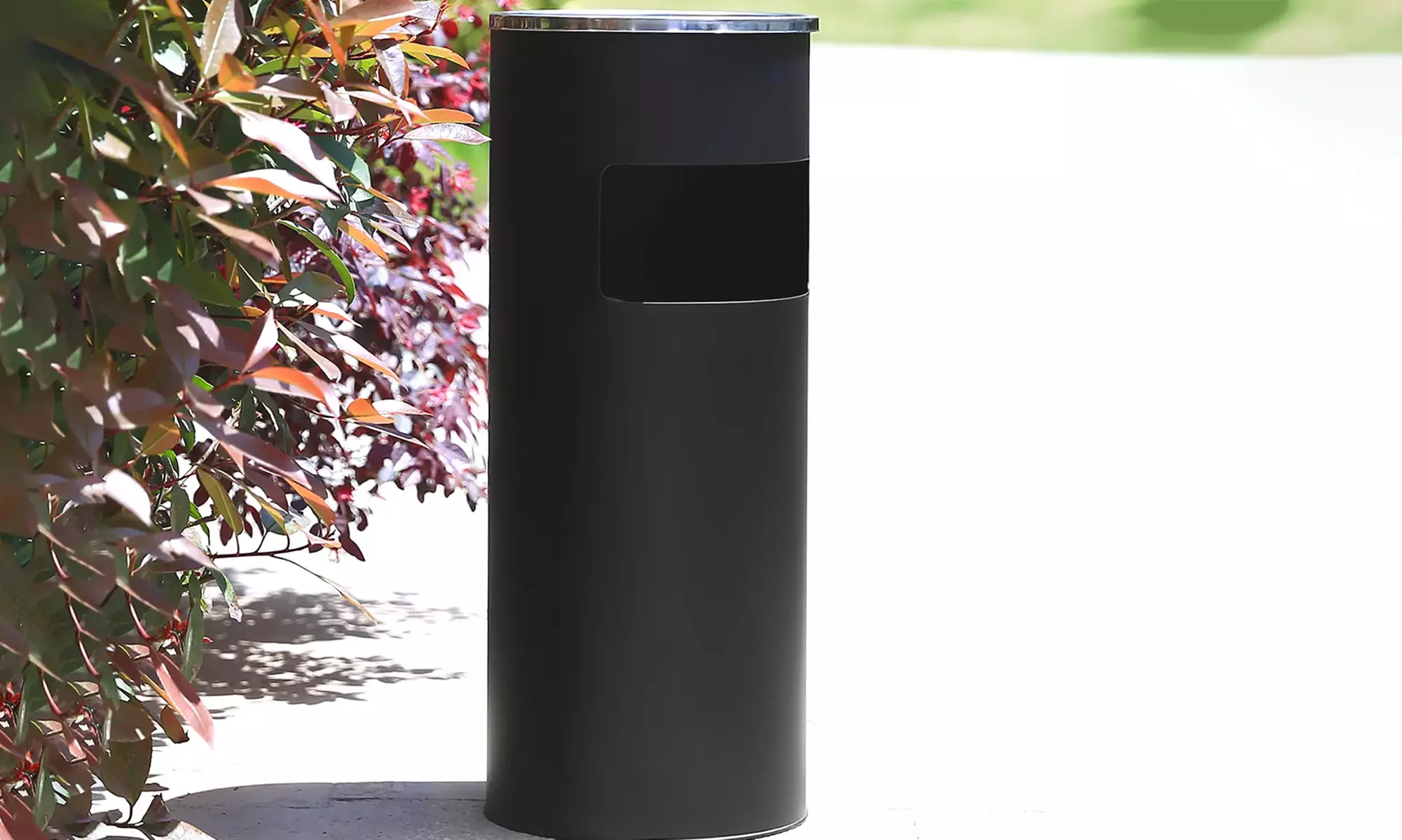 Posacenere cestino in acciaio 2 in 1