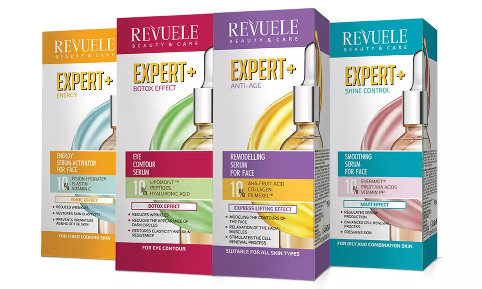 1, 2 ou 4 sérums anti-âge pour le visage Revuele Expert+ - Primary Image