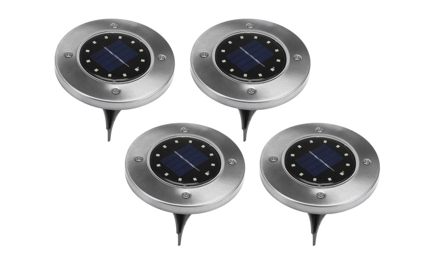 Image 1: One, Four or Eight Solar Ground Lights with 12 LEDs