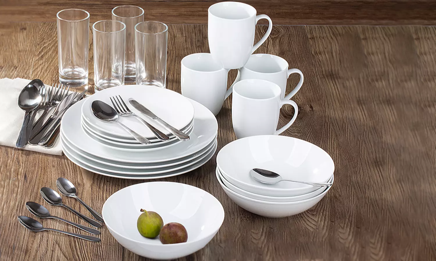 Waterside 36-Piece White Bistro Dinner Set With Free Delivery - Primary Image