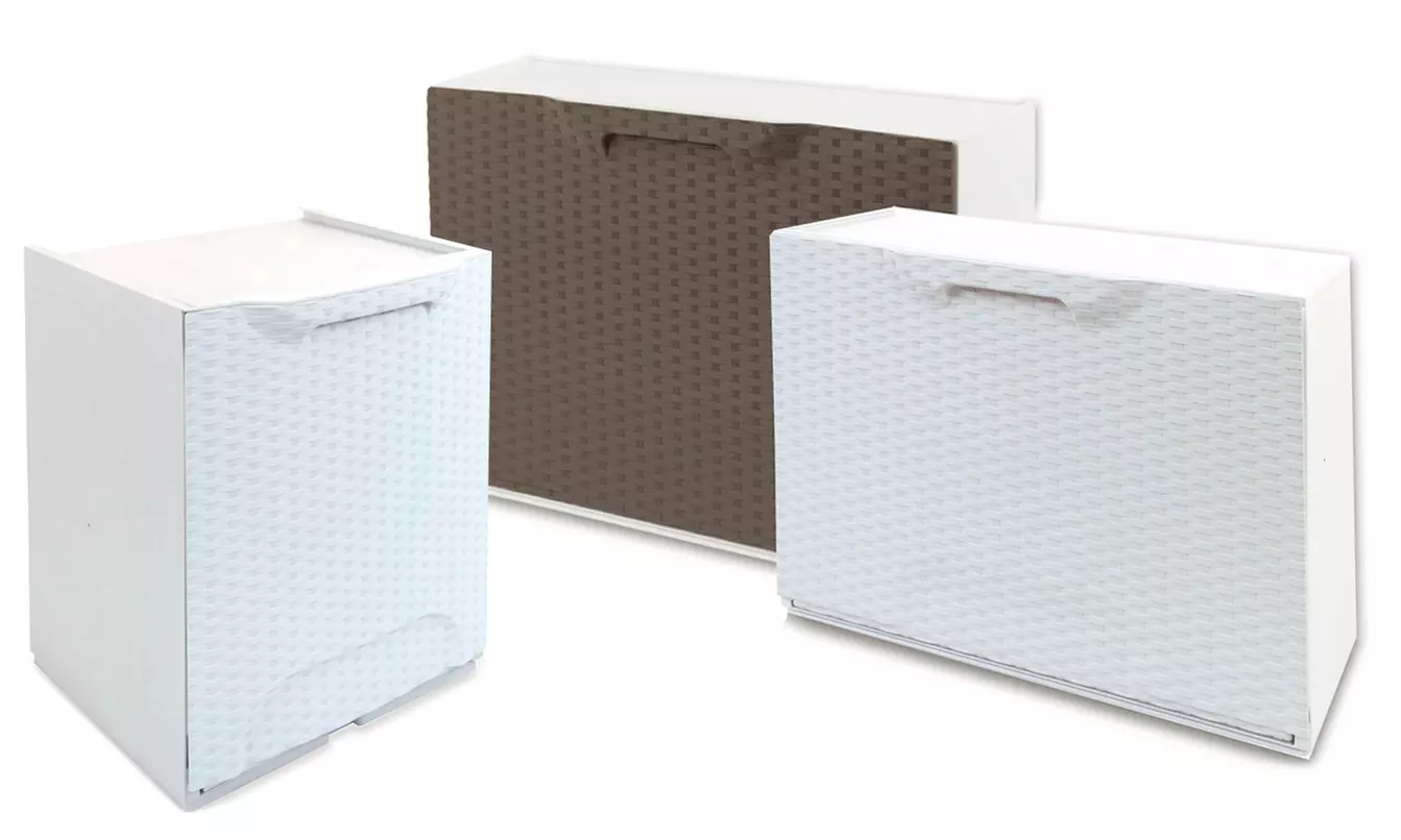 Sélection de rangements effet ratan au choix : 2 ou 3 rangements à chaussure ou poubelle de la marque Artplast - Primary Image