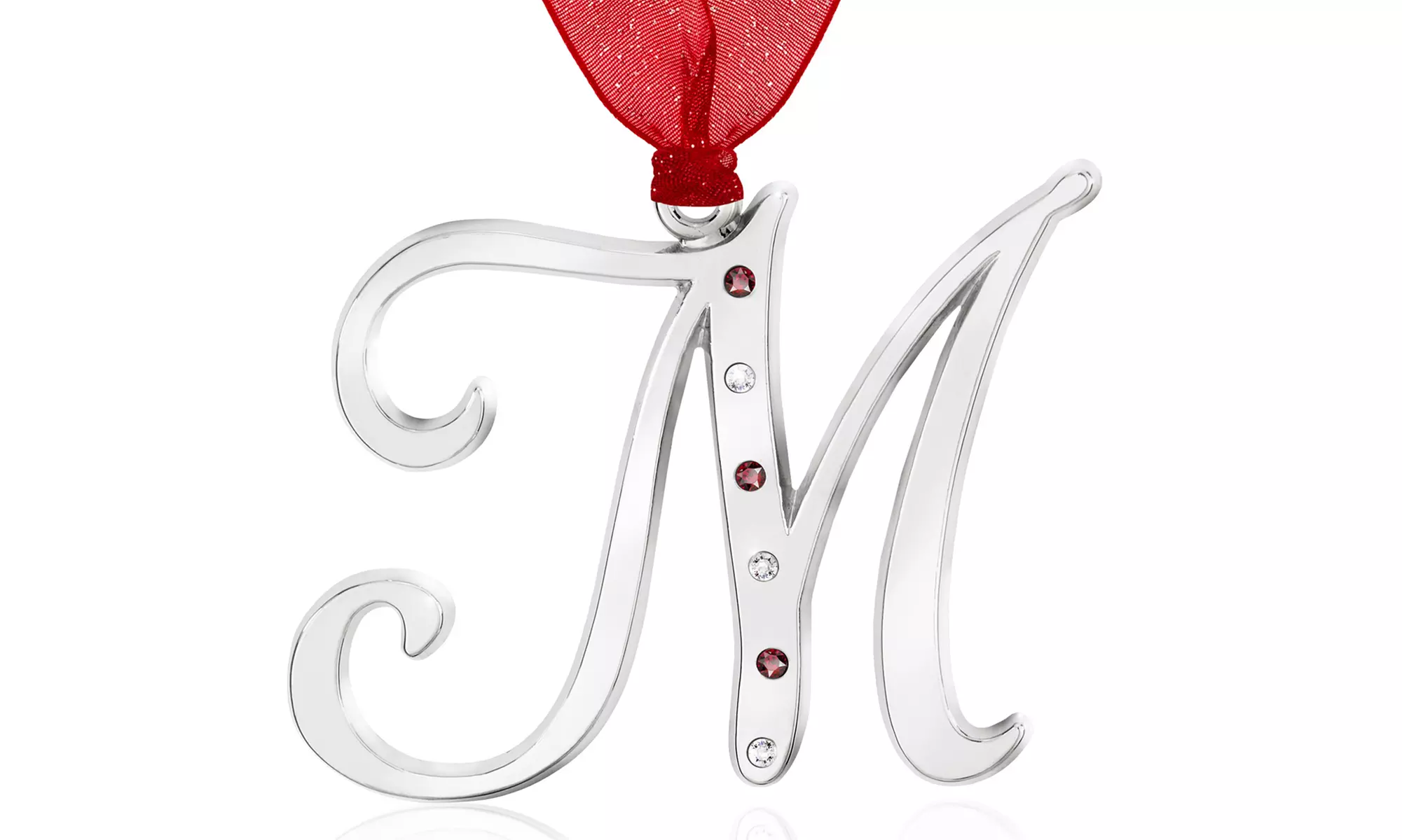 Silvertone Initial Ornaments