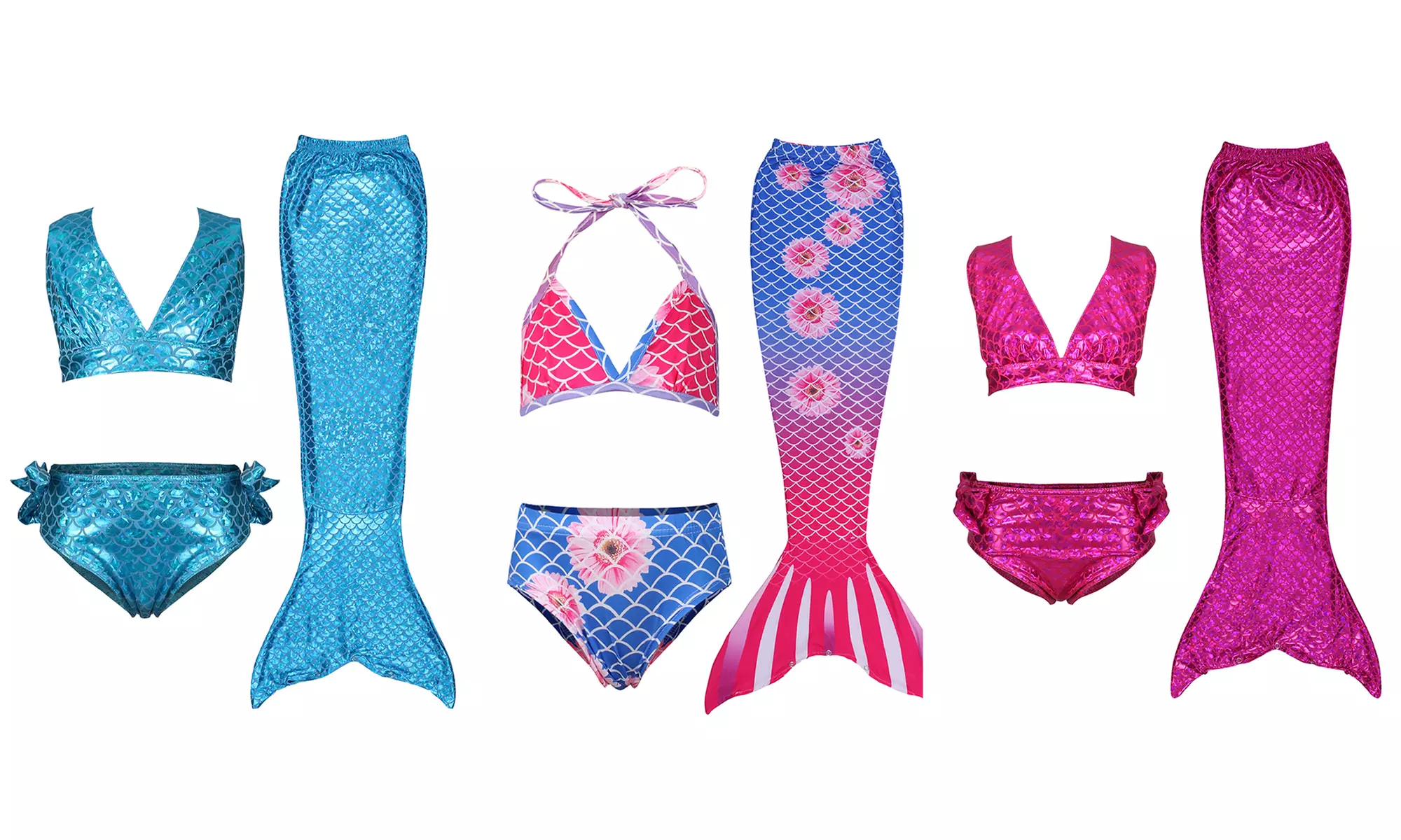 Liv and Mia Girls Mermaid Swimsuit (3-Piece Set) - Primary Image