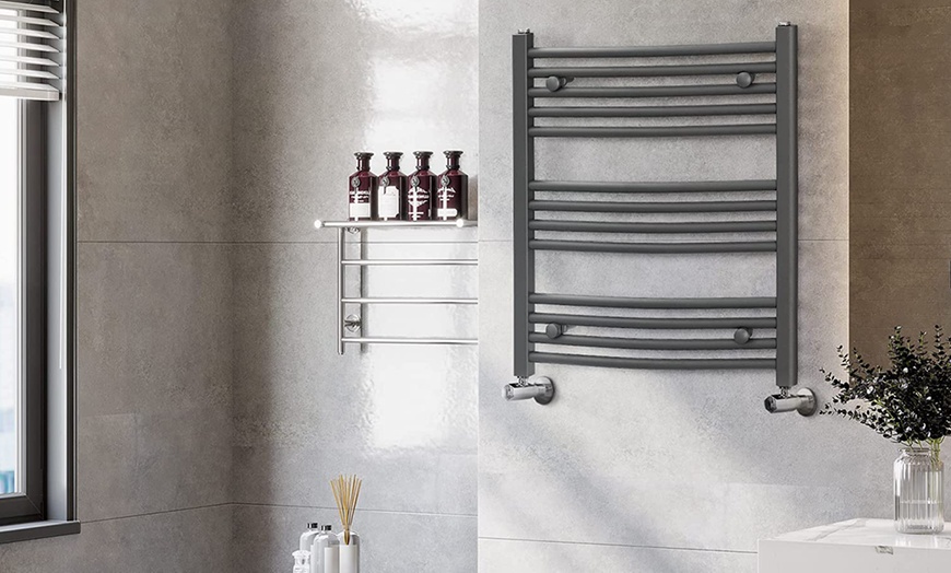 Image 6: Curved Heated Towel Rail