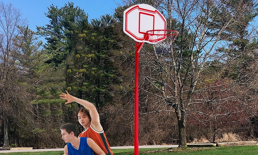 Image 5: HomCom Portable and Adjustable Basketball Stand