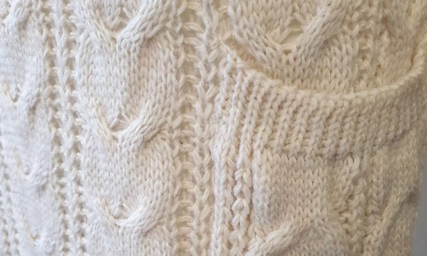 Block Striped Cable Knit Pocket Jumper Dress