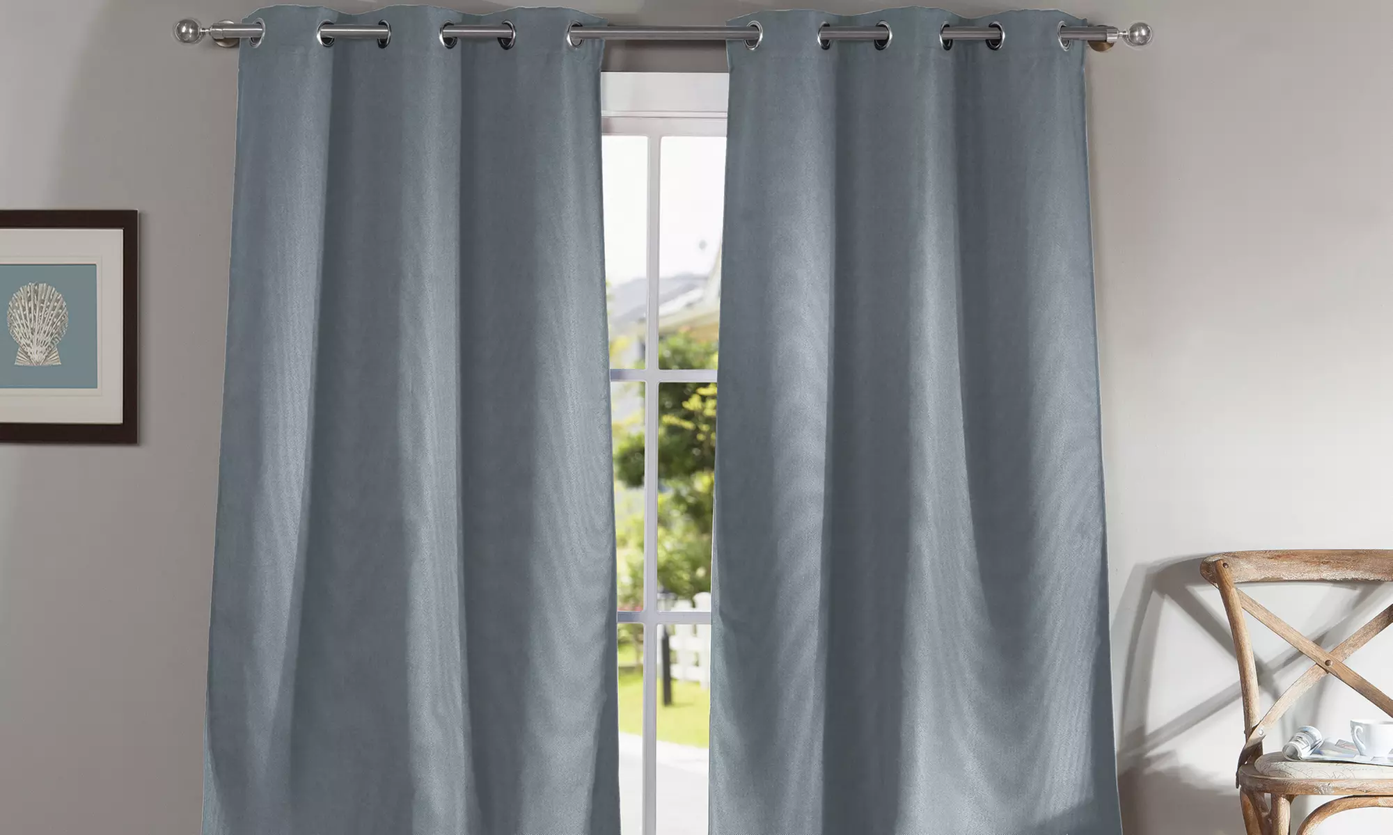 Heavyweight and Textured Blackout Window Curtain Panels (2-Pack). Multiple Sizes Available. - Second Medium