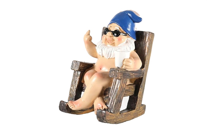 Image 3: Funny Gnomes in Rocking Chair