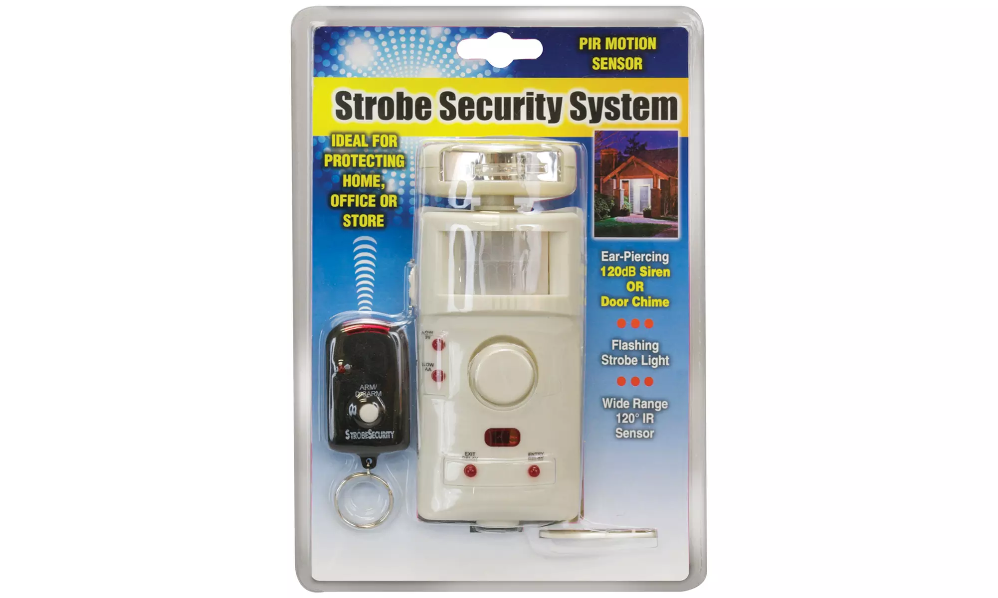 Motion Detector Alarm with Strobe Light, Remote, and Door Chime - Second Medium