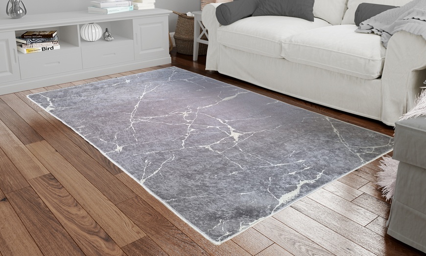 Image 9: Tapis de salon effet marbre