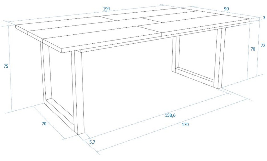 Image 73: Table fixe Tetric de 194 cm