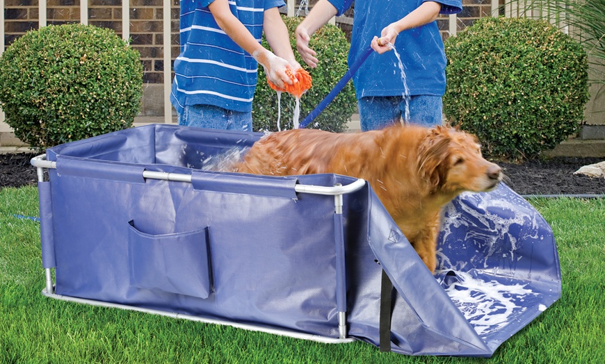 Image 1: Portable Folding Pet Bath