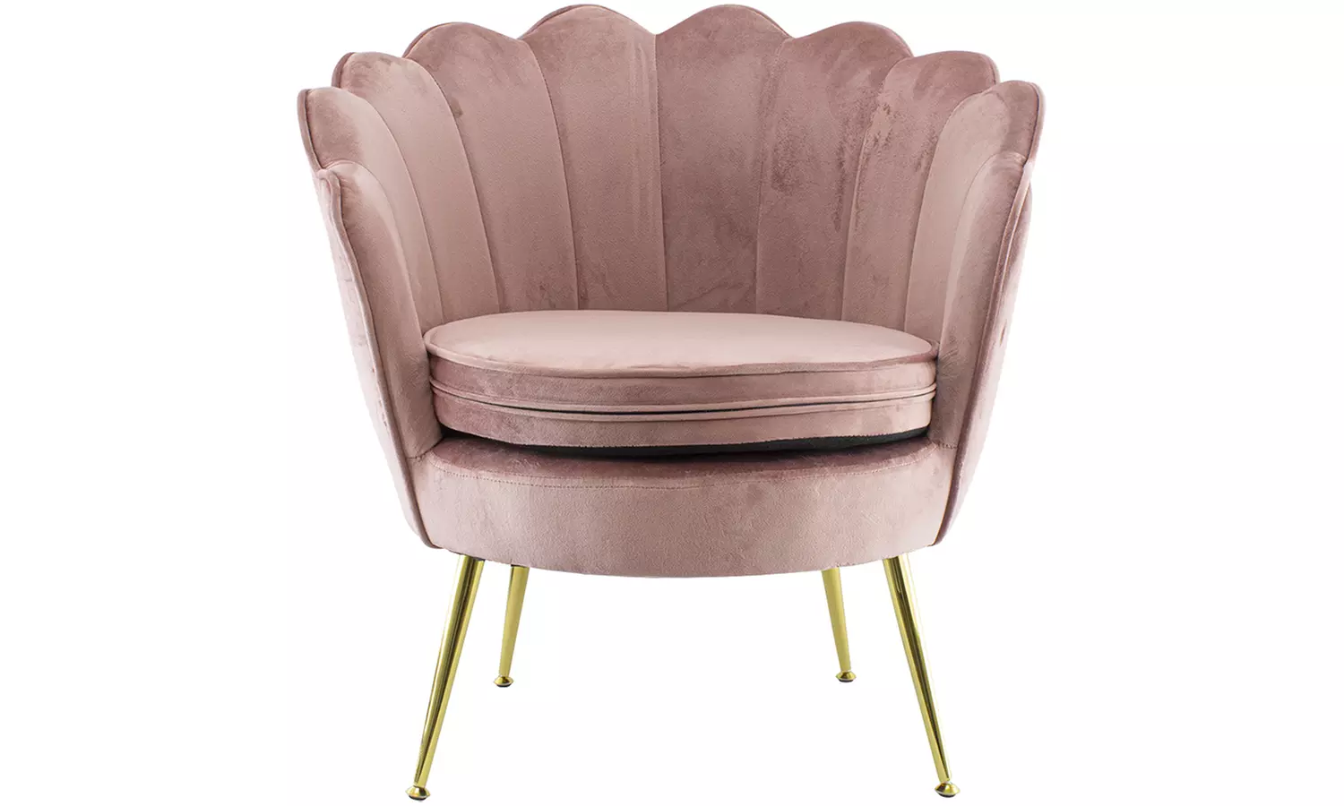 Poltrona con schienale a conchiglia