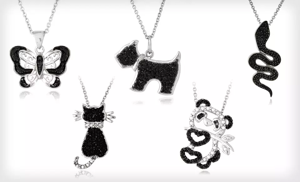 $9 for a Black Diamond Accent Animal Pendant ($80 List Price). 13 Styles Available. Free Returns. - Primary Image