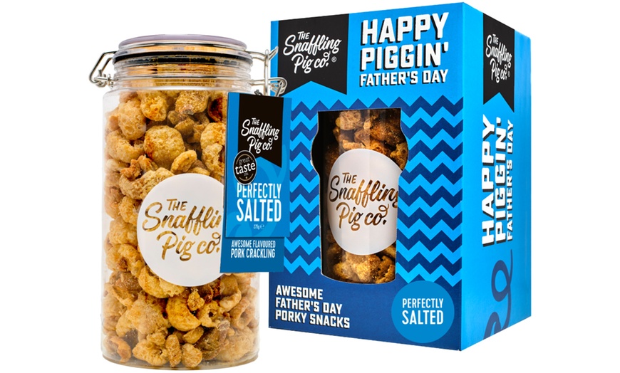 Image 1: Snaffling Pig Father's Day Pork Crackling Gift Jar 160g
