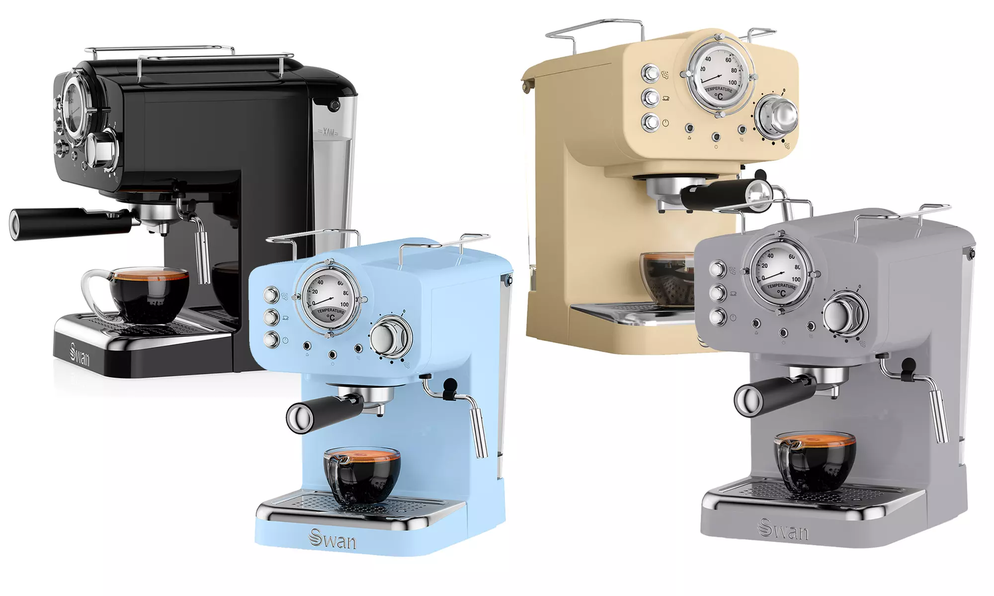 Swan Retro Pump Espresso Coffee Machine - Primary Image