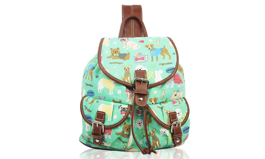 Image 18: Retro Canvas Backpack