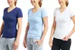 3-Pack Women's Egyptian Cotton-Blend V-Neck Tee - Second Medium