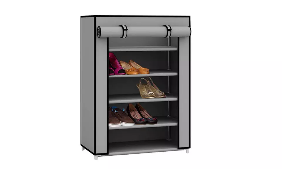 Sunbeam 5-Tier 15-Pair Shoe Closet with Dust-Free Cover - Second Medium