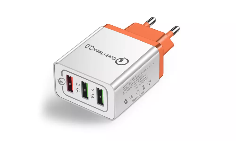 1x oder 2x USB-Schnell-Ladegerät mit 3 USB-Ports