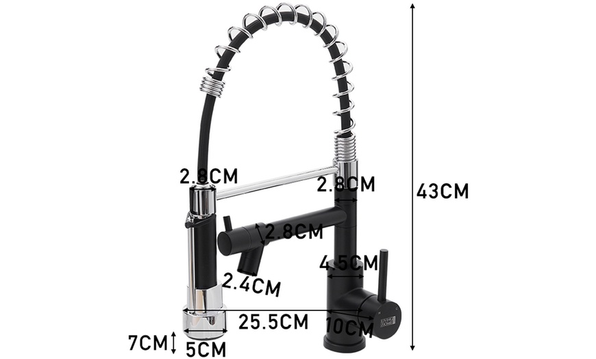 Image 11: Stainless Steel Kitchen Faucet with Pull Down Spring Spout