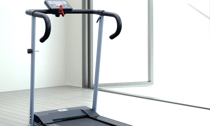 Image 3: HomCom Motorised Electric Treadmill with Three Programmes