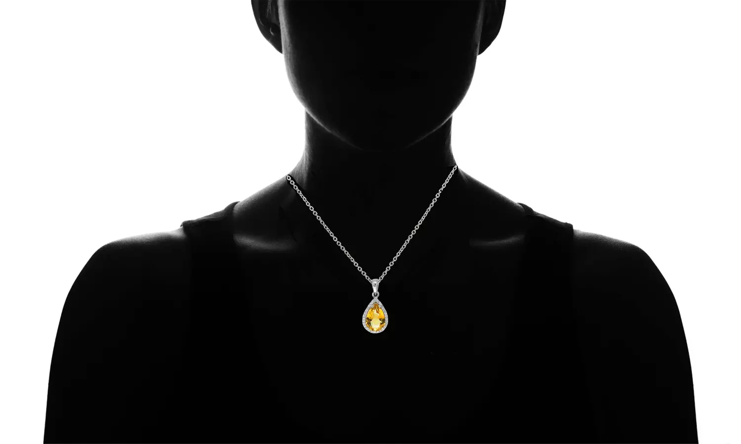 4.00 CTTW Genuine Citrine Pear Cut Necklace by Valencia Gems - Second Medium