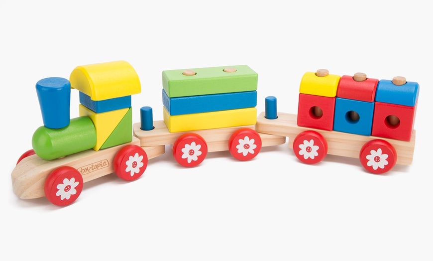 Image 1: Wooden Stacking Train