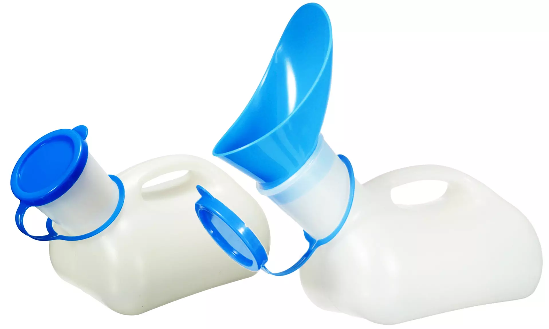 Portable Unisex Urinal with Snap-On Cover - Primary Image