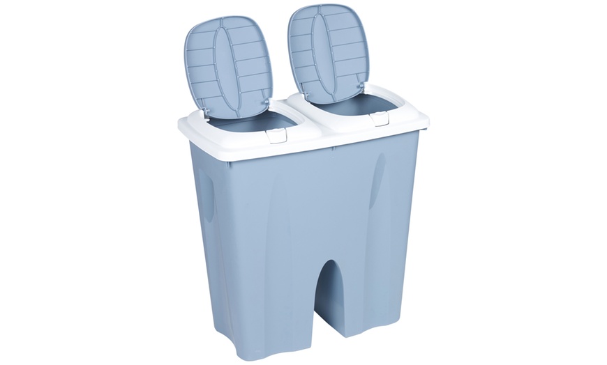 Image 11: Double Recycling Waste Bin 50L