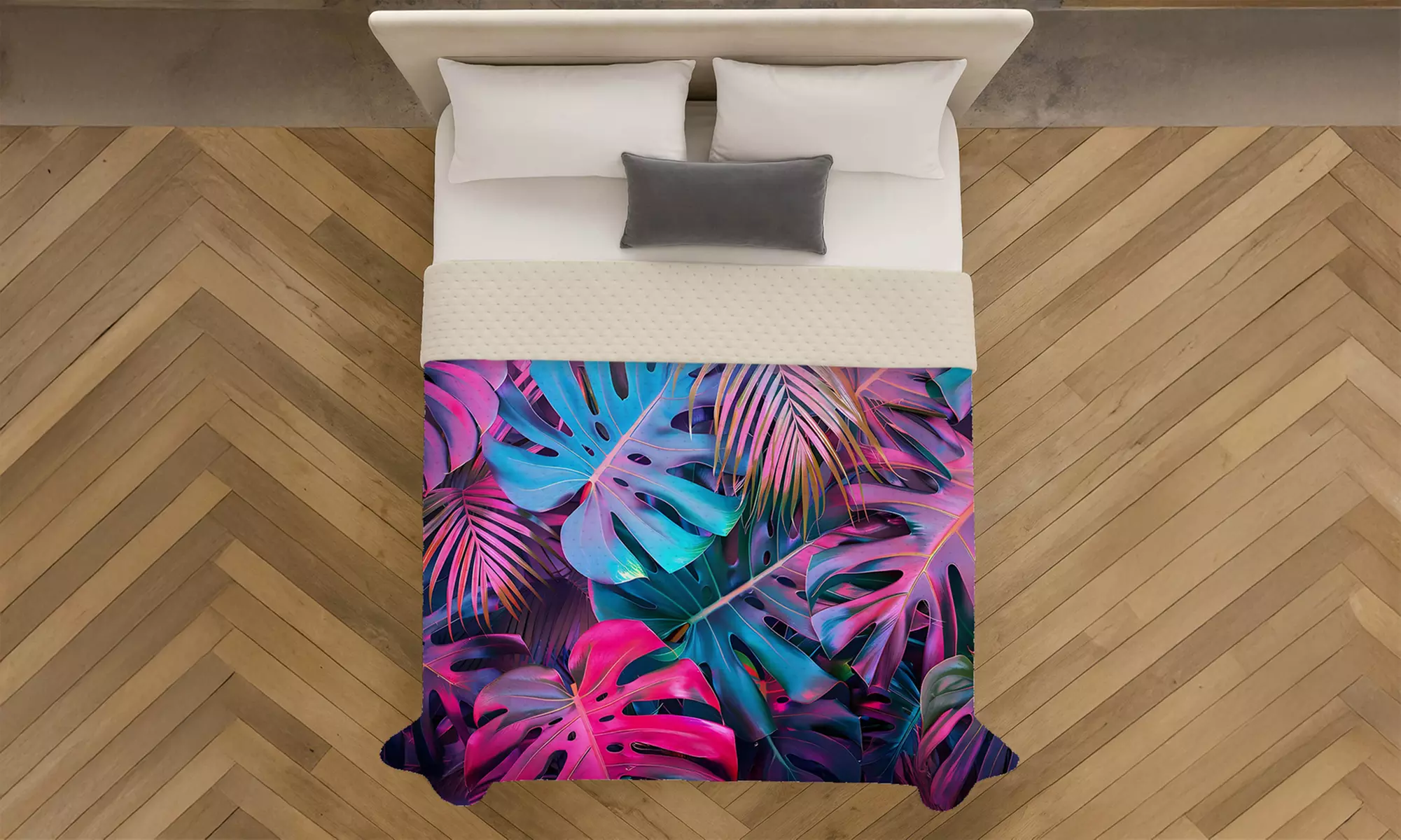 Leichte Steppdecke mit 3D-Digitaldruck für Queen-Size-Bett