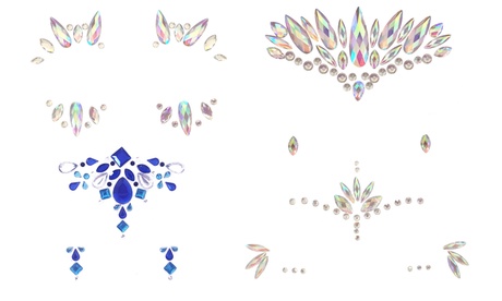 1 o 2 set di adesivi facciali gioiello disponibili in 4 modelli