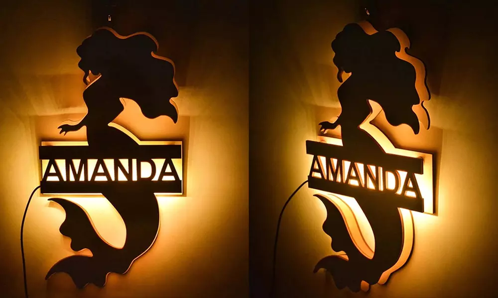 One or Two Custom Name Wall Lamps from Justyling