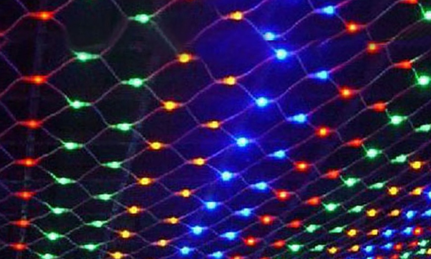 Image 2: 100-LED White Solar Netting Light