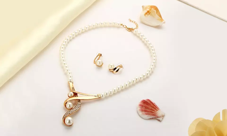 One, Two, Three, or Five Elegant Pearl Necklace Sets from Novadab (Up to 85% Off) - Primary Image