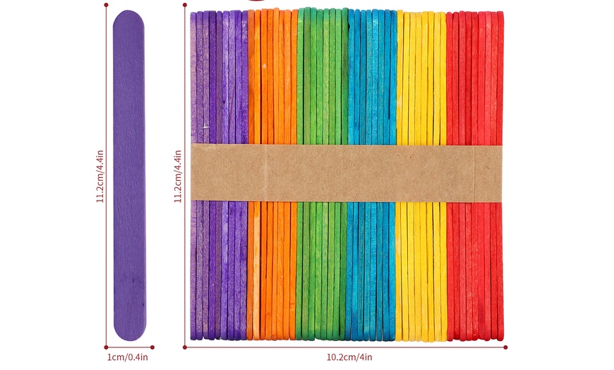 Image 13: Up to 500 Vinsani Coloured Wooden Lolly Sticks