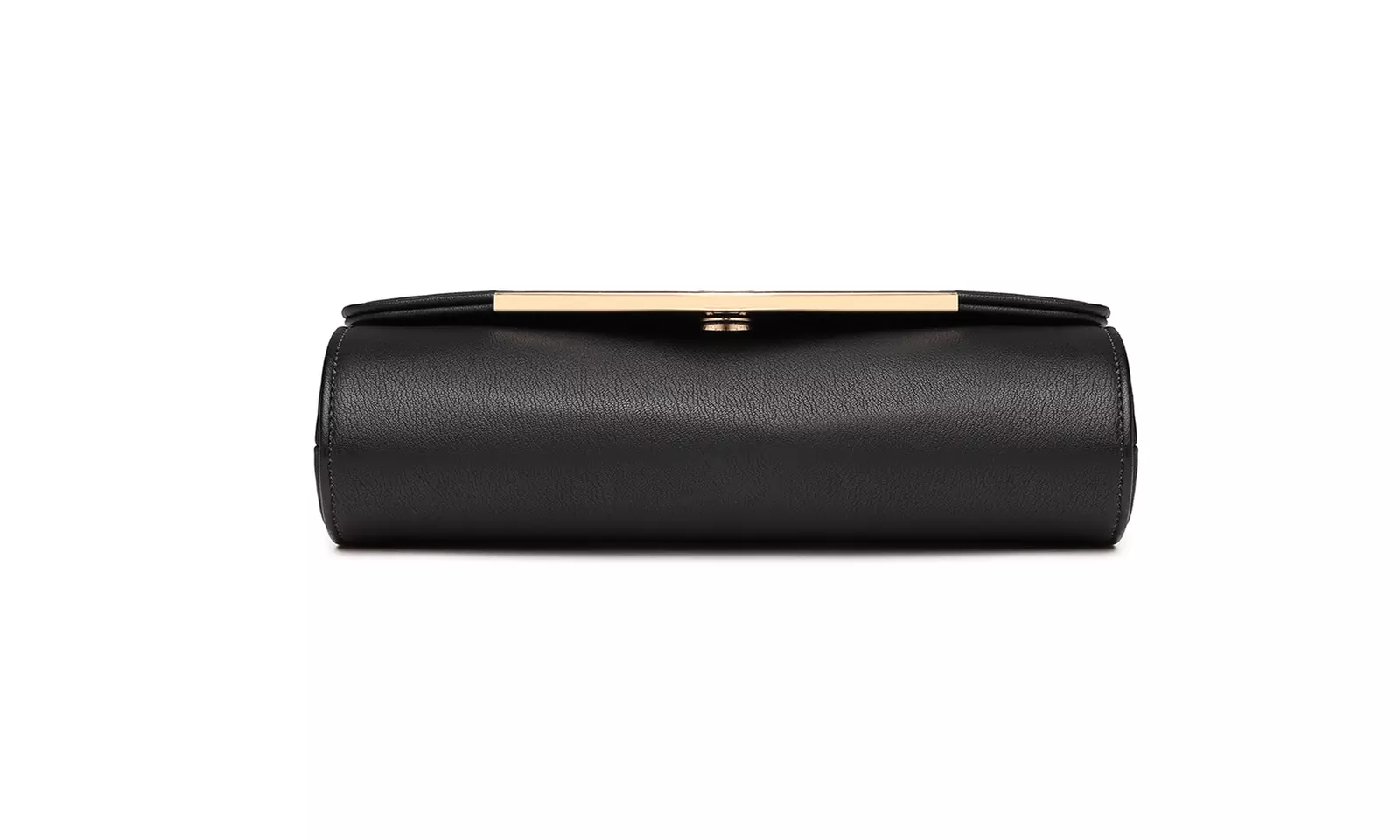 Miss Lulu Vegan Envelope Clutch Bag With Long Gold Chain Strap