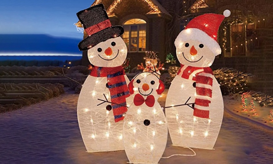 Image 1: Christmas Snowman Family Lights