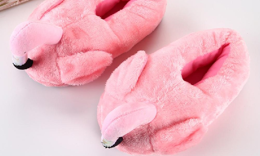 Image 5: Flamingo Plush Slippers