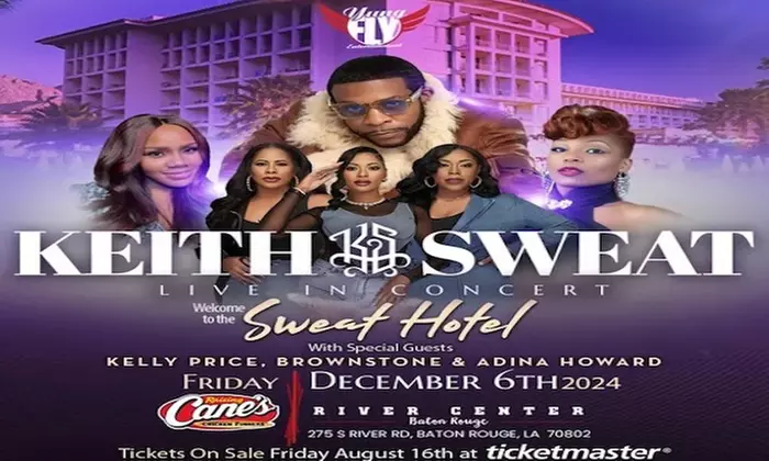 Keith Sweat: The Sweat Hotel Tour W/ Kelly Price, Brownstone, and Adina Howard on December 6 at 8 p.m. - Primary Image