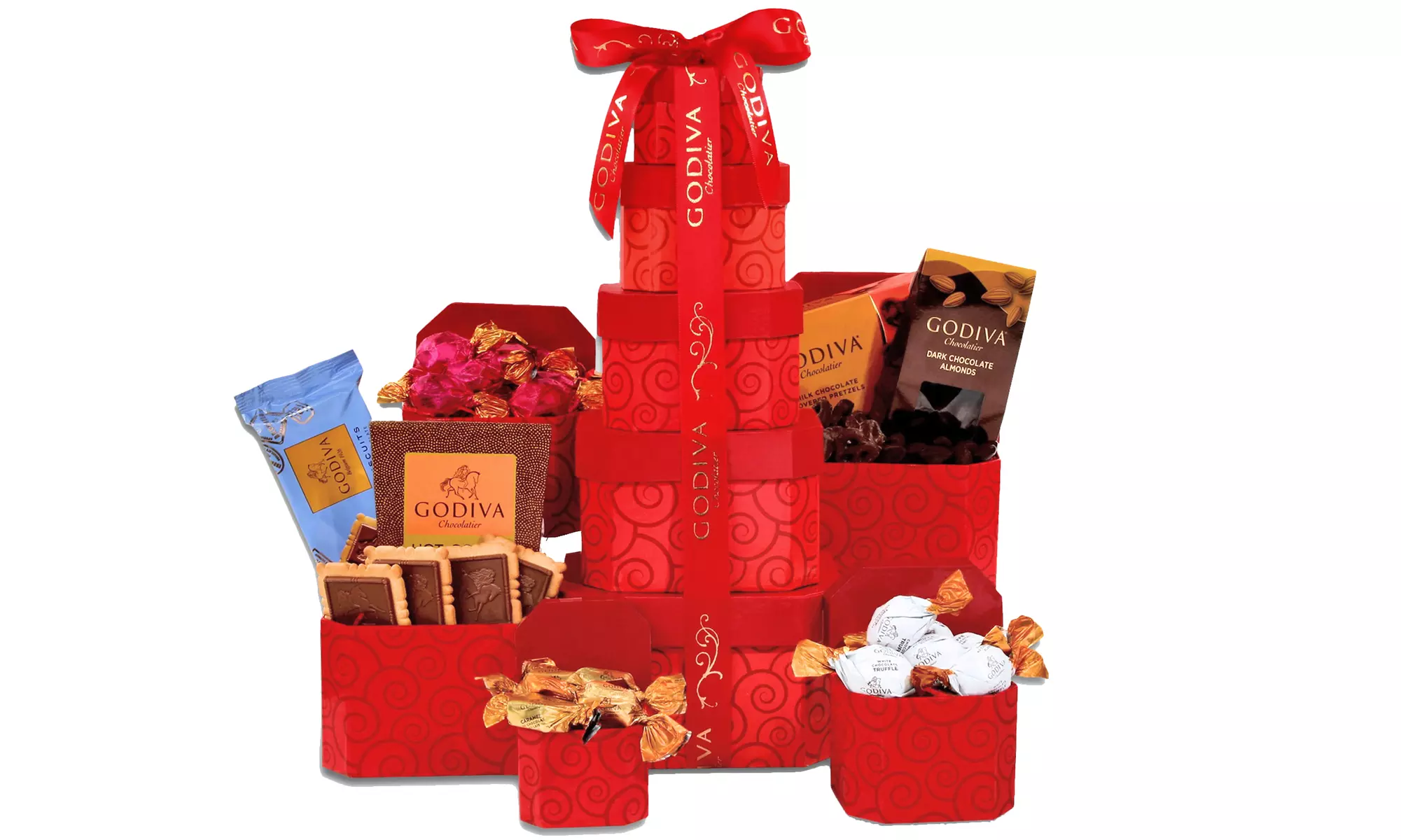 Godiva Chocolate Tower Valentine's Day Gift from Gift Baskets Plus (43% Off) - Primary Image