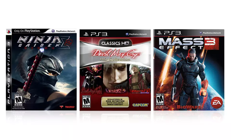 Devil May Cry HD Collection, Mass Effect 3, and Ninja Gaiden Sigma 2 for PS3. - Primary Image